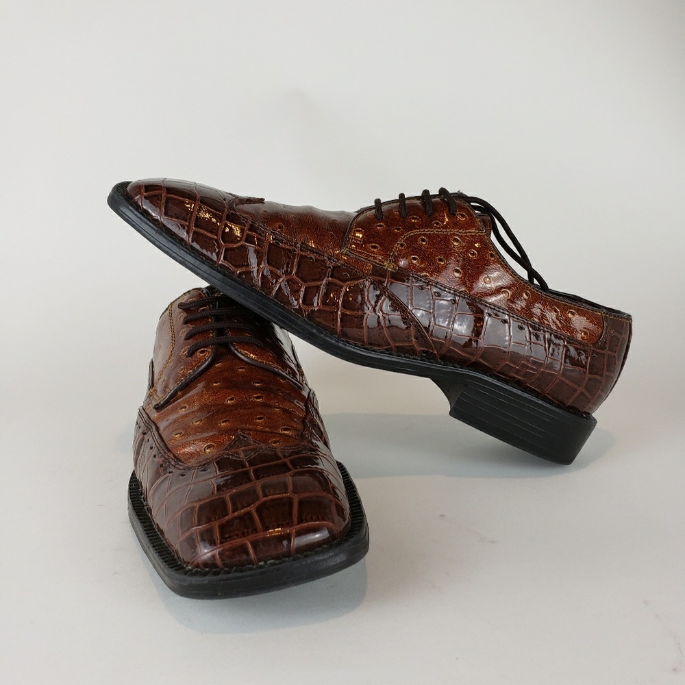 Felipe Stefano gator print dress shoes